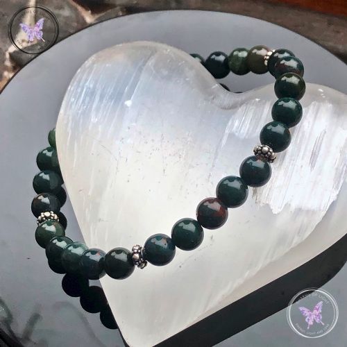 Bloodstone Bracelet With Sterling Silver